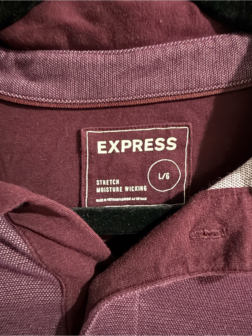 Express Men’s Burgundy Plum Polo with Chest Pocket - Picture 2 of 3